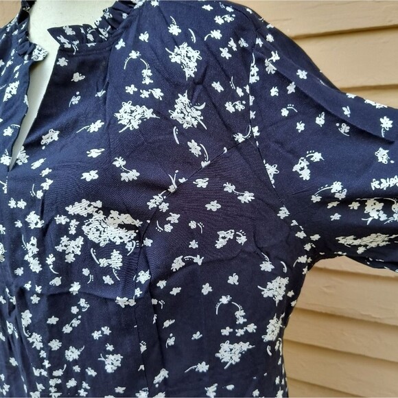 Ellos Navy White Floral Print Midi Dress NWOT Plus Size 20 - Picture 5 of 10
